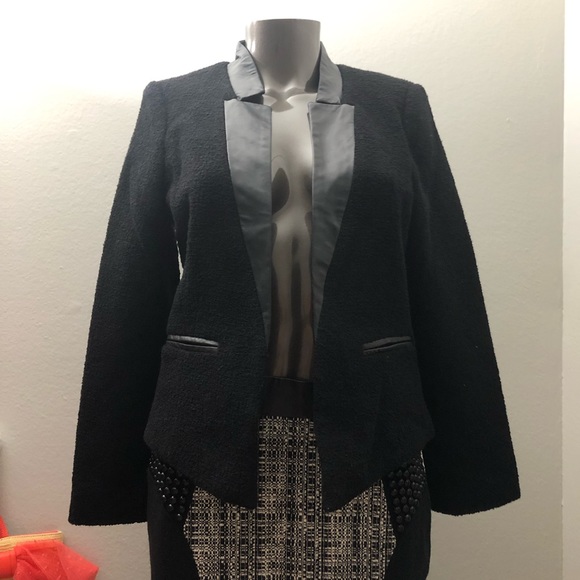 NWOT) Milly lambskin+virgin wool blazer
